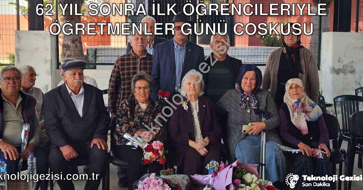 "62 Yıl Sonra İlk Öğrencileriyle Öğretmenler Günü Coşkusu" başlıklı haber için fotorealistik, profes
