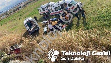 Manisa’da Araç Tarlaya Uçtu: 5 Kişi Yaralandı