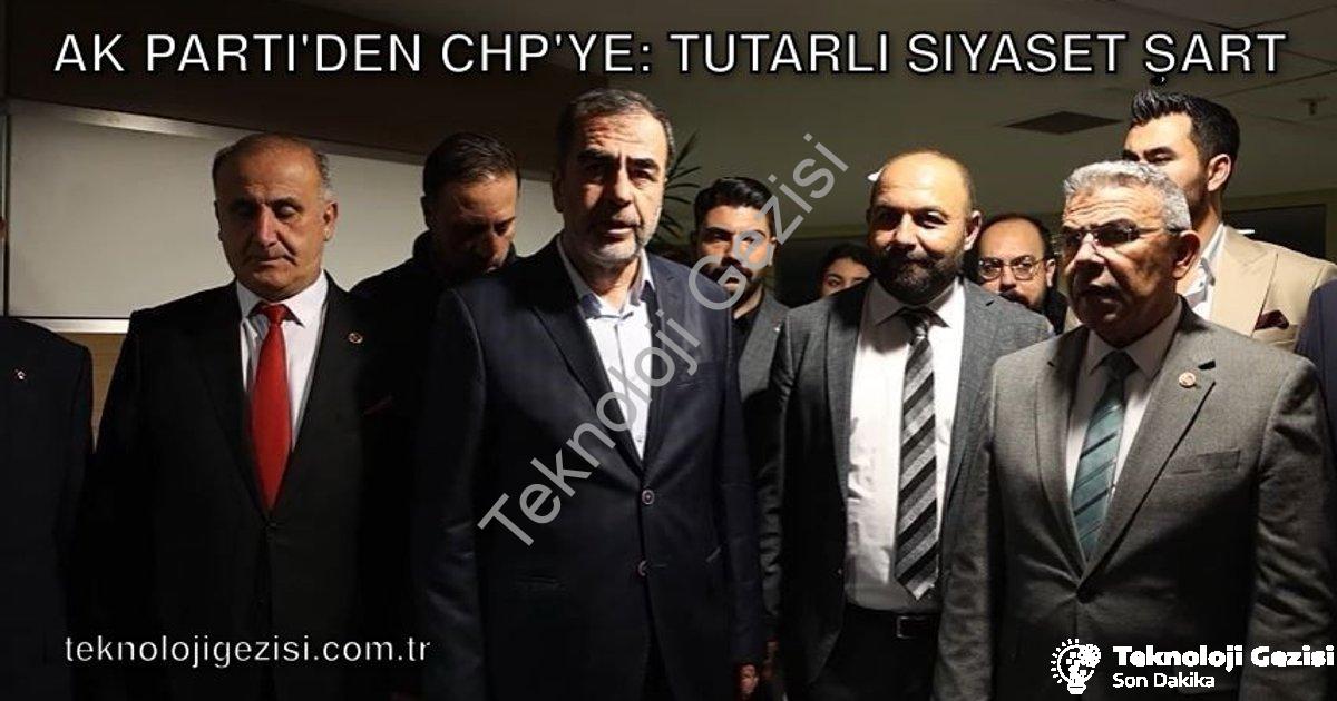 "AK Parti'den CHP'ye: Tutarlı Siyaset Şart" başlıklı haber için fotorealistik, profesyonel bir haber