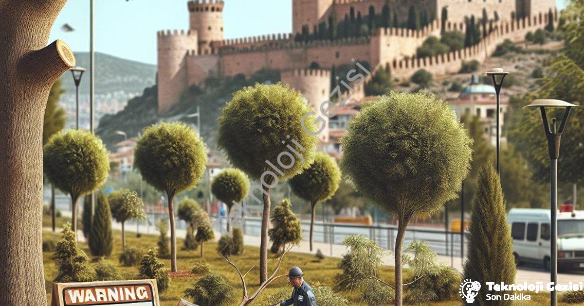 "Afyonkarahisar’da Ağaç Budama İçin Park Uyarısı Yapıldı" başlıklı haber için fotorealistik, profesy