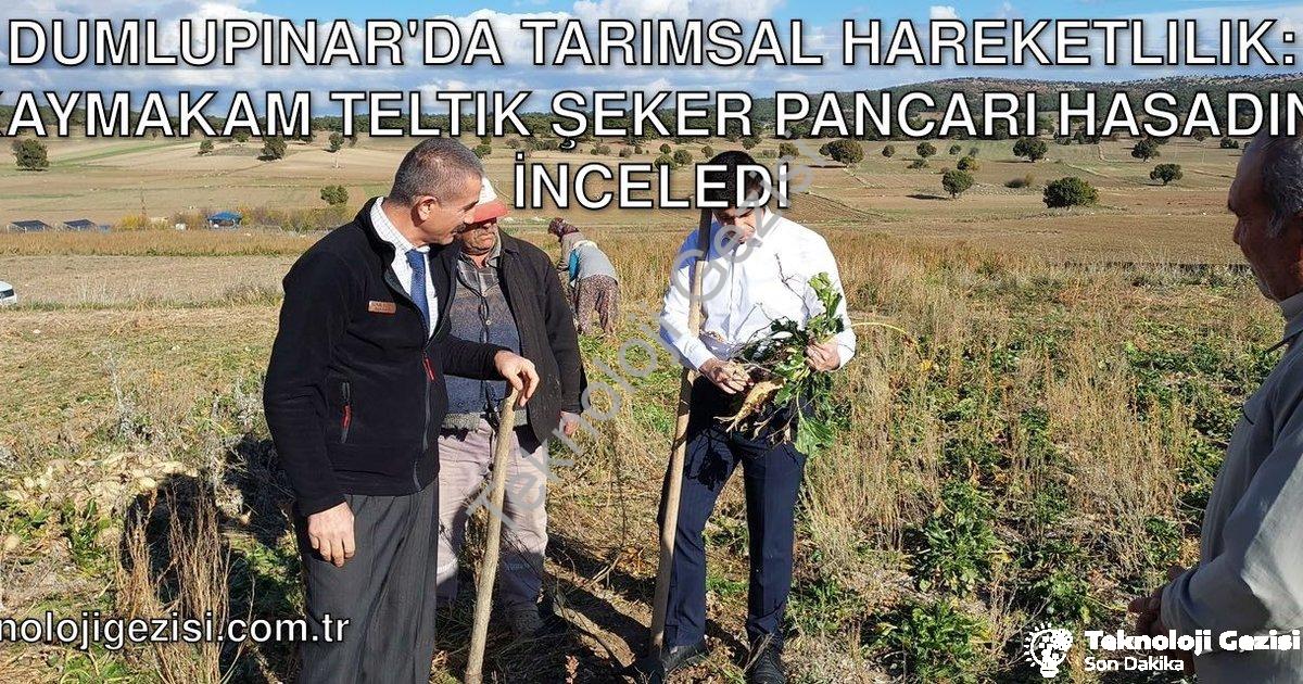 "Dumlupınar'da Tarımsal Hareketlilik: Kaymakam Teltik Şeker Pancarı Hasadını İnceledi" başlıklı habe