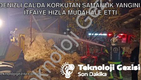 Denizli Çal’da Korkutan Samanlık Yangını: İtfaiye Hızla Müdahale Etti