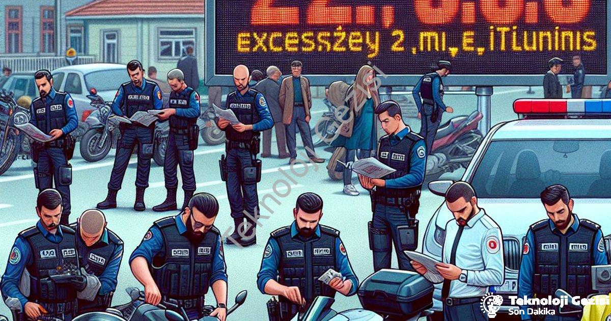"Manisa'da Motosiklet Denetim Raporu: 2 Milyon TL'yi Aşan Ceza" başlıklı haber için fotorealistik, p