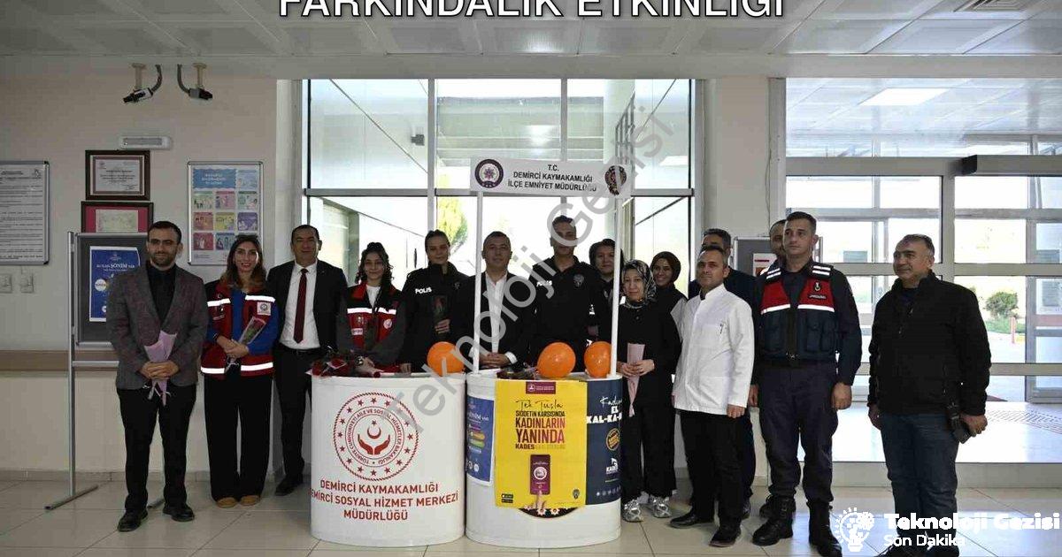 "Demirci’de Kadına Şiddete Karşı Anlamlı Farkındalık Etkinliği" başlıklı haber için fotorealistik, p