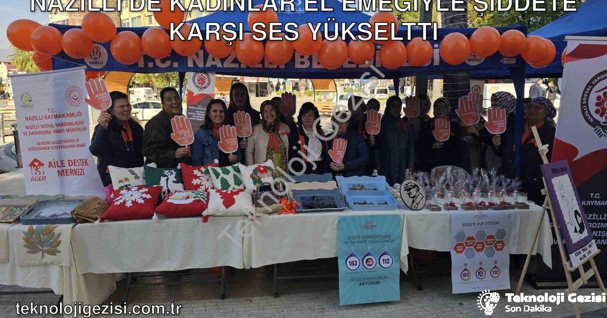"Nazilli'de Kadınlar El Emeğiyle Şiddete Karşı Ses Yükseltti" başlıklı haber için fotorealistik, pro