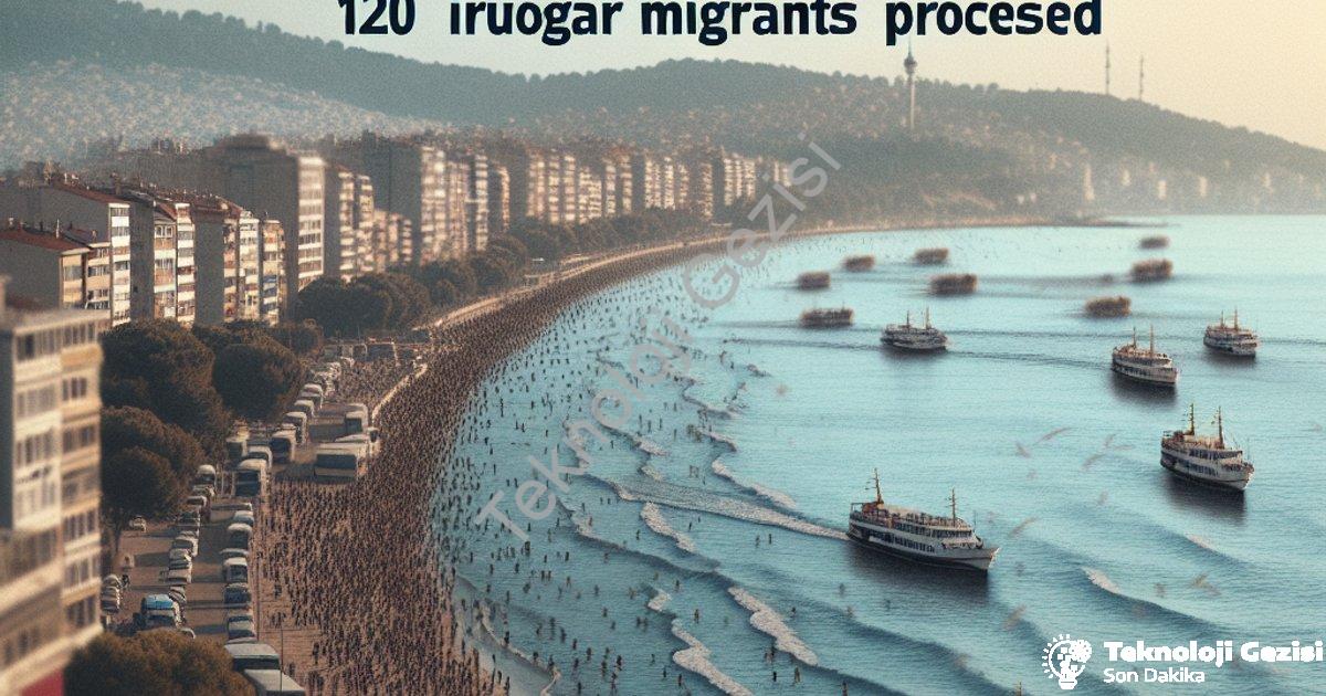 "İzmir Sahillerinde Hareketli Saatler: 120 Düzensiz Göçmen Hakkında İşlem Yapıldı" başlıklı haber iç